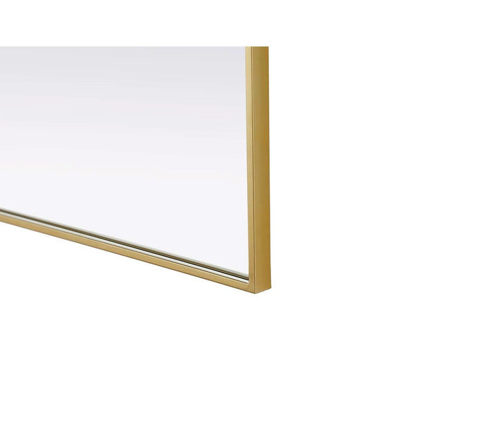 Notched Metal Mirror 30X36 Inch In Brass