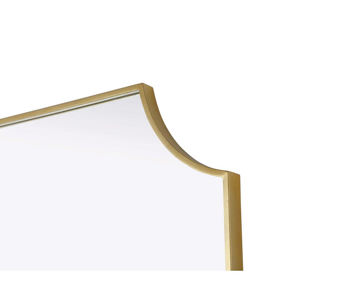 Notched Metal Mirror 30X36 Inch In Brass