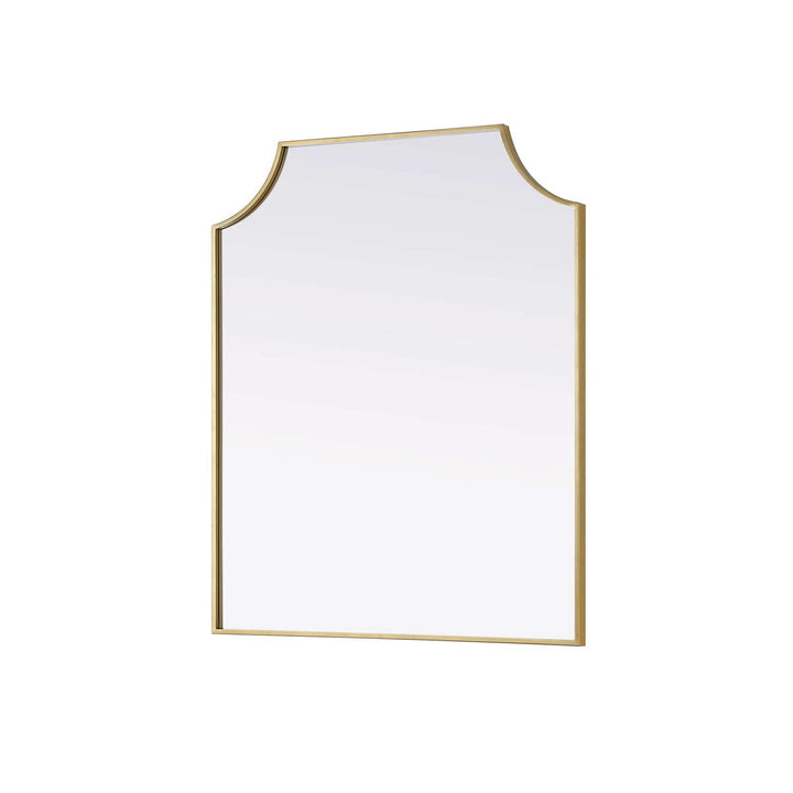 Notched Metal Mirror 30X36 Inch In Brass