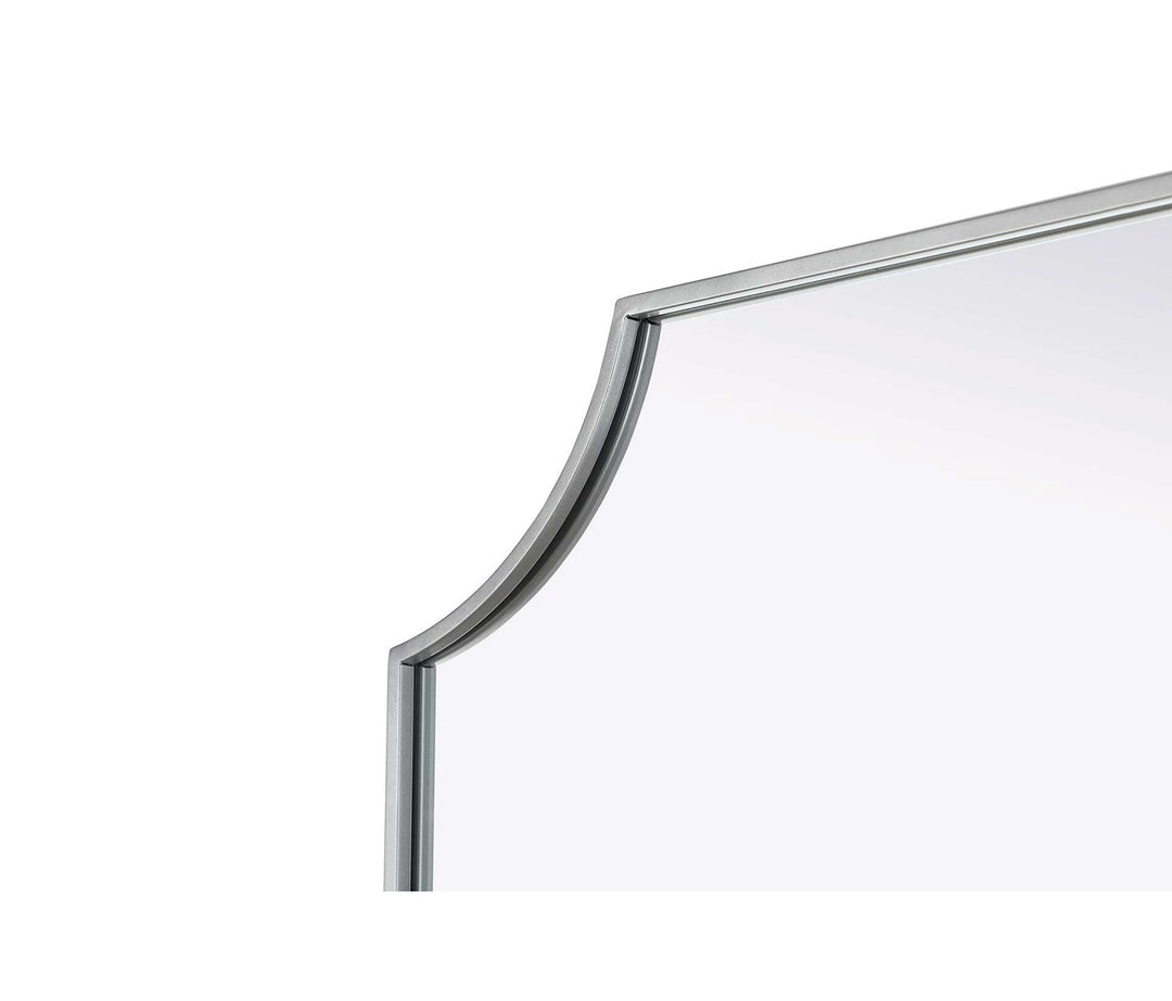 Notched Metal Mirror 30X36 Inch In Silver
