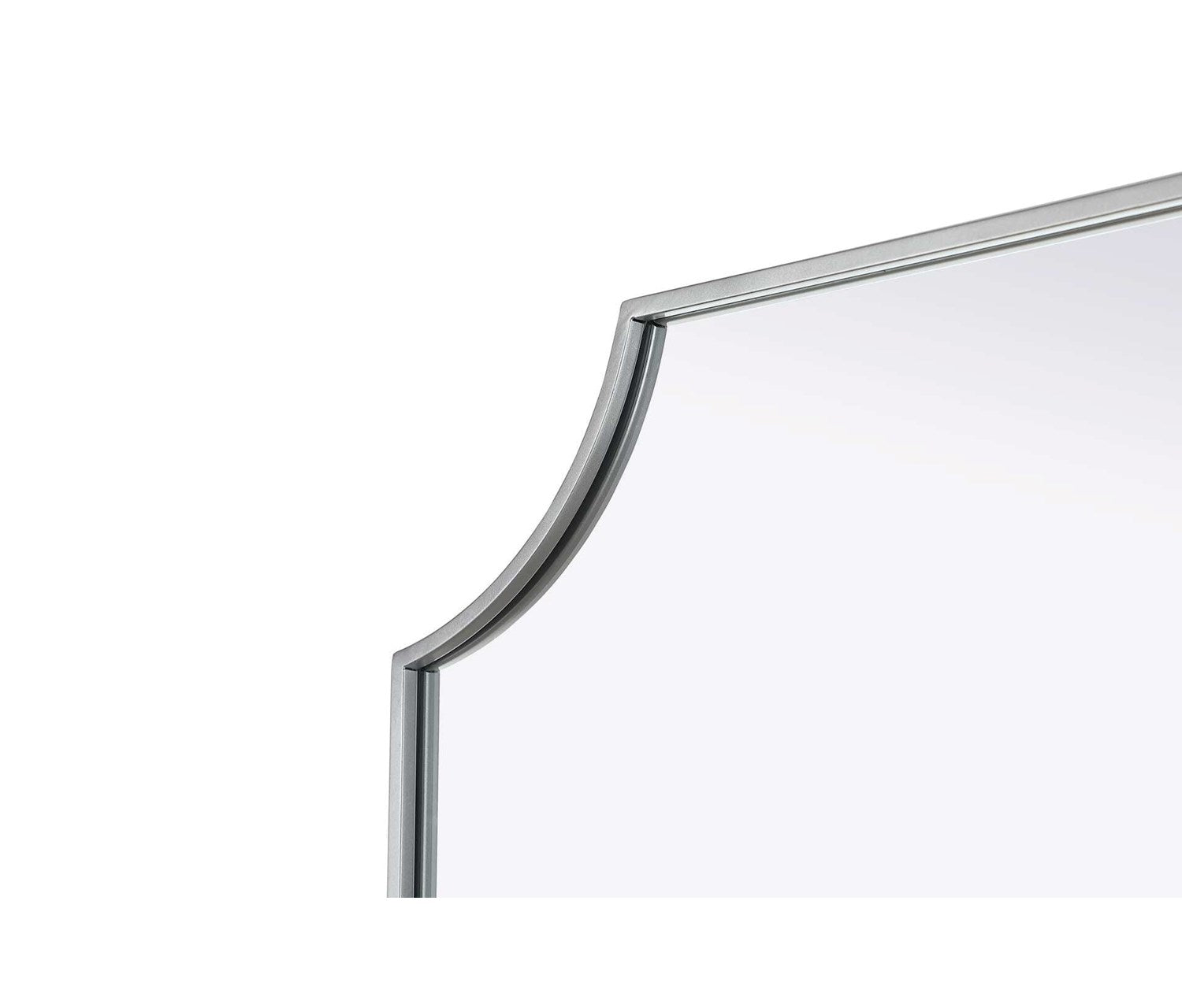 Notched Metal Mirror 30X36 Inch In Silver