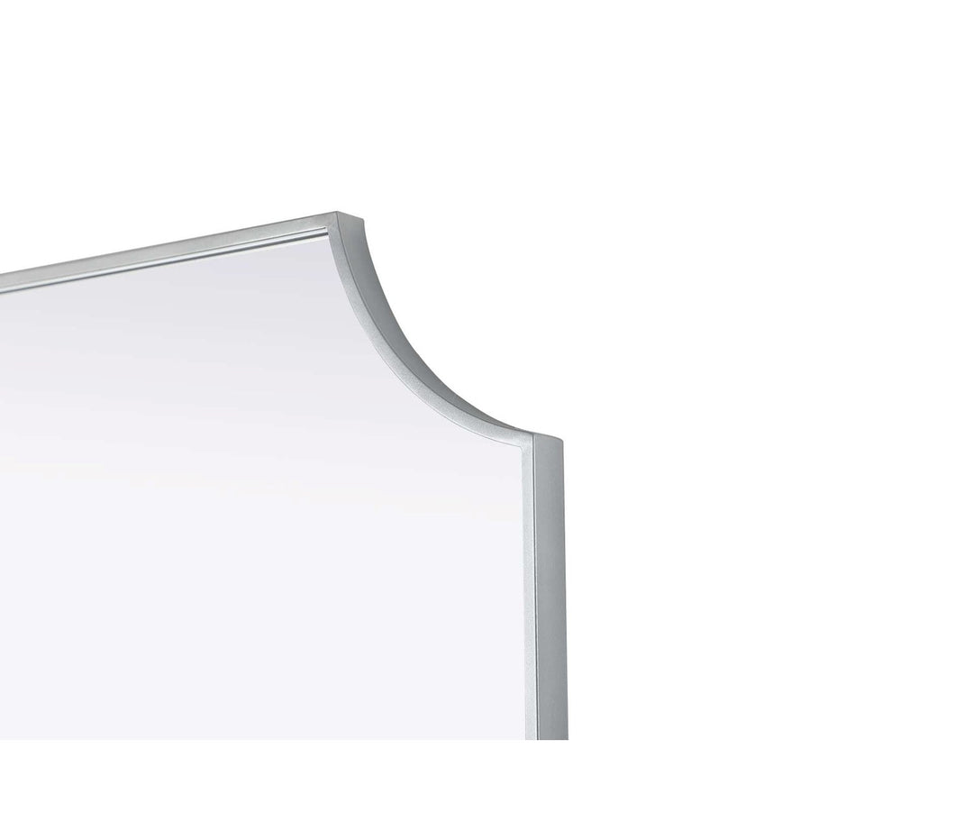 Notched Metal Mirror 30X36 Inch In Silver
