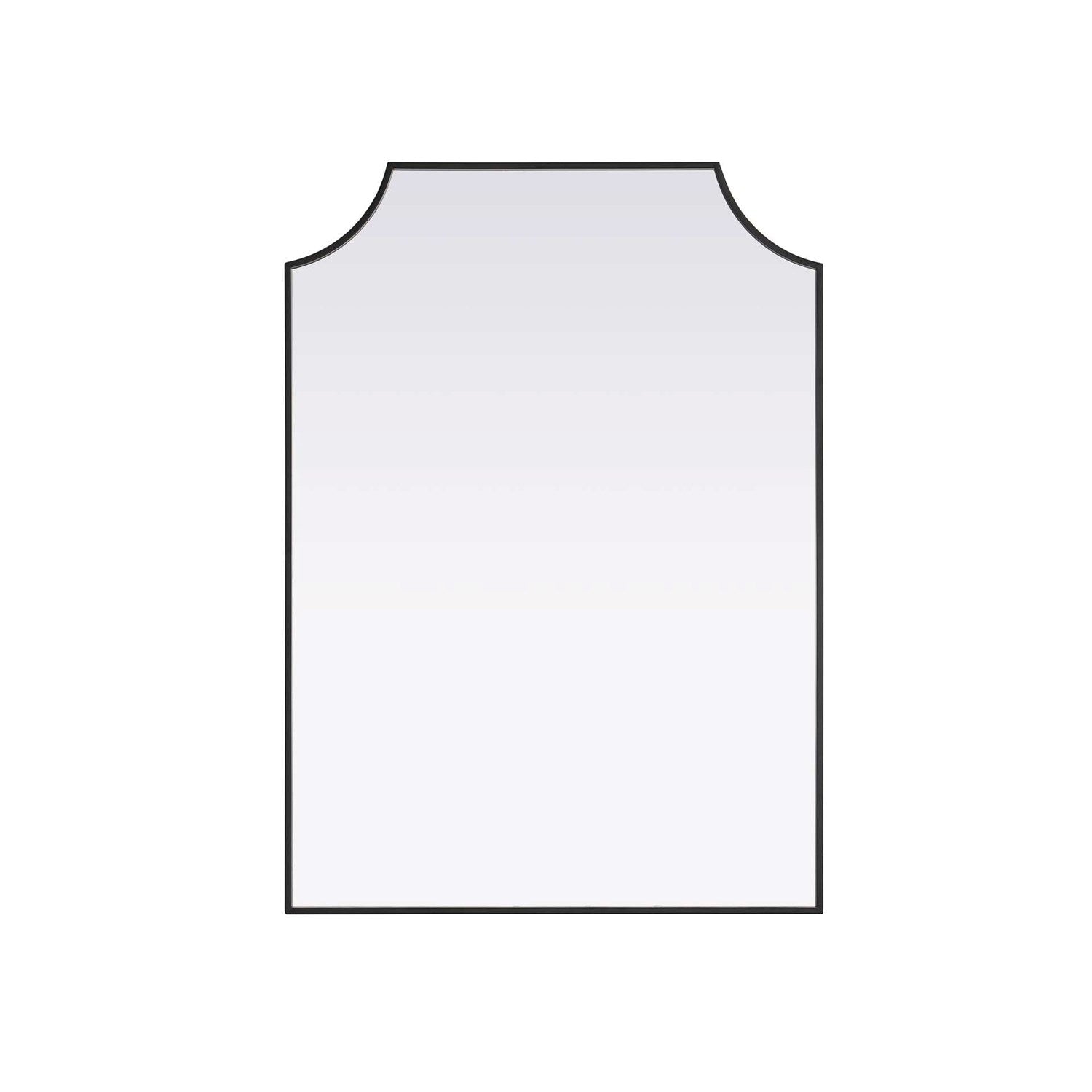 Notched Metal Mirror 30X42 Inch In Black by Elegant Kitchen and Bath