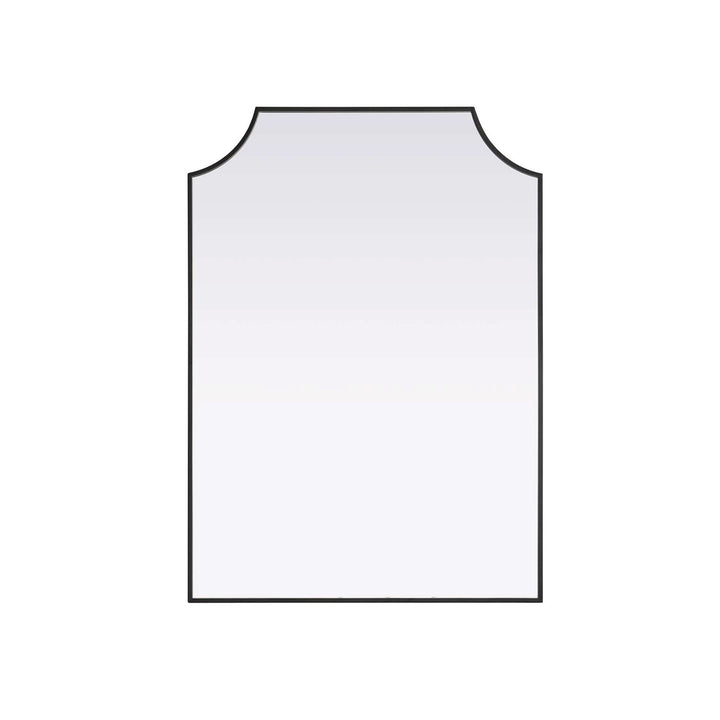 Notched Metal Mirror 30X42 Inch In Black by Elegant Kitchen and Bath