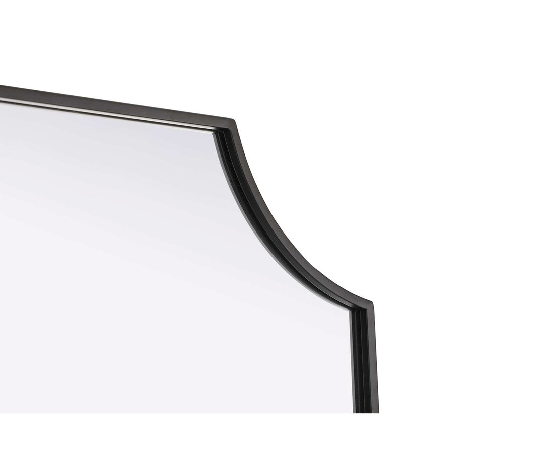Notched Metal Mirror 30X42 Inch In Black