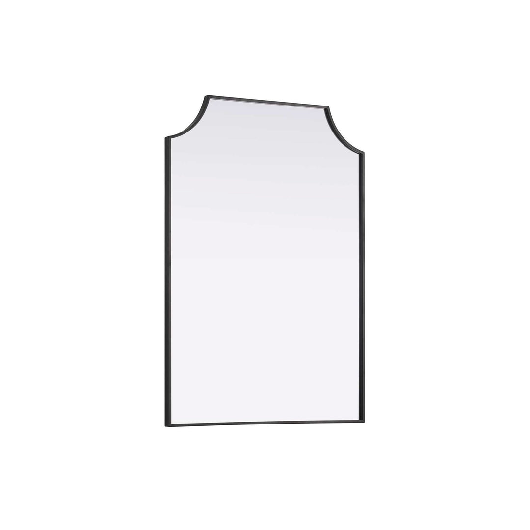 Notched Metal Mirror 30X42 Inch In Black