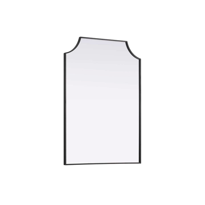 Notched Metal Mirror 30X42 Inch In Black