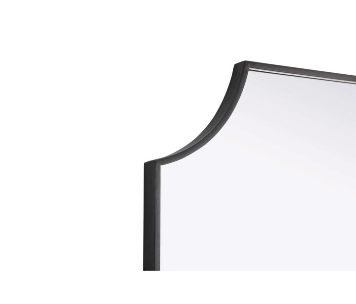 Notched Metal Mirror 30X42 Inch In Black