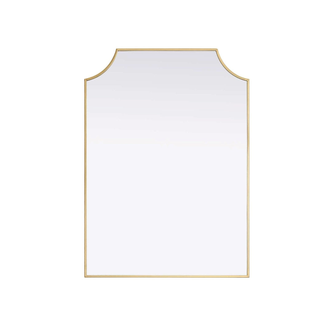 Notched Metal Mirror 30X42 Inch In Brass by Elegant Kitchen and Bath