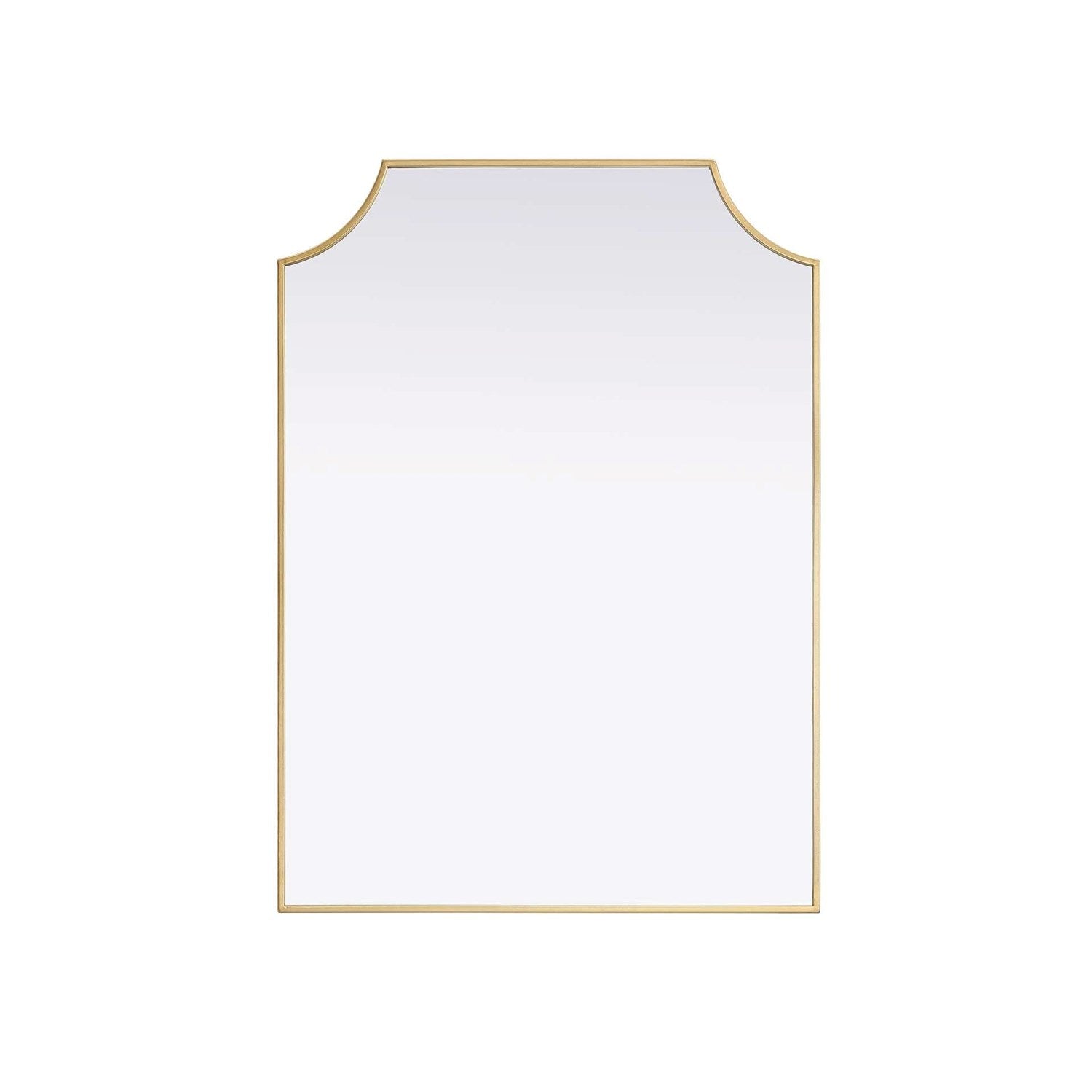 Notched Metal Mirror 30X42 Inch In Brass by Elegant Kitchen and Bath