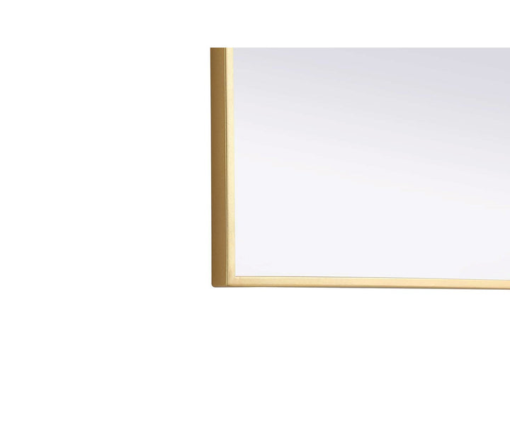 Notched Metal Mirror 30X42 Inch In Brass