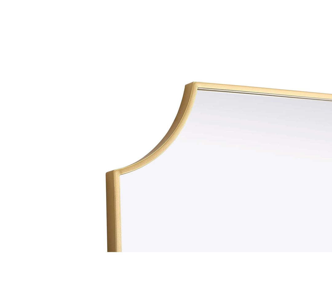 Notched Metal Mirror 30X42 Inch In Brass