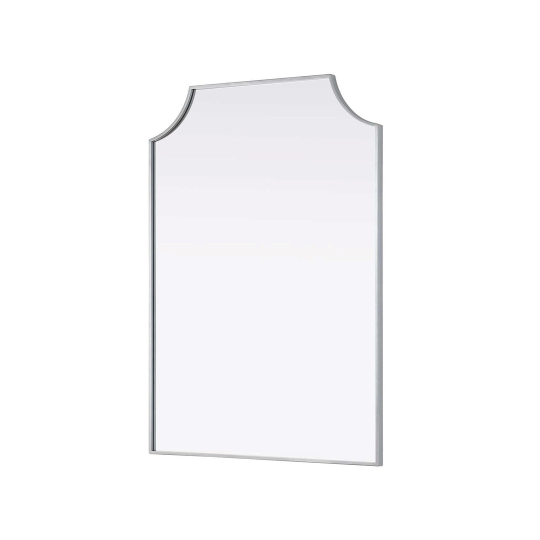Notched Metal Mirror 30X42 Inch In Silver