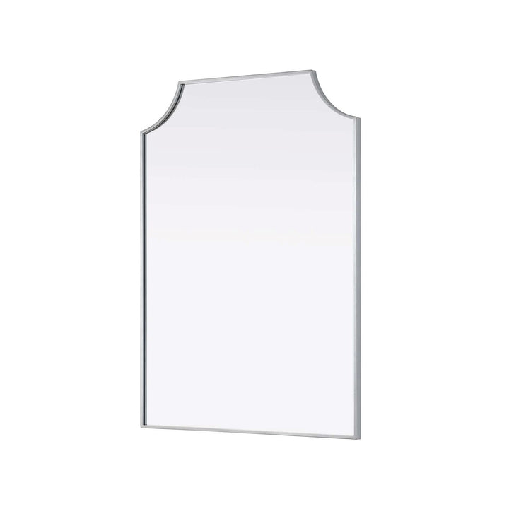 Notched Metal Mirror 30X42 Inch In Silver