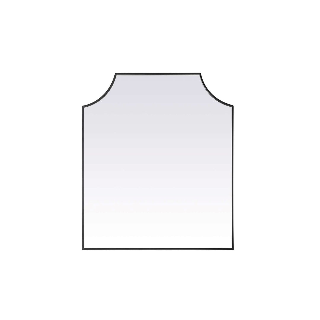 Notched Metal Mirror 36X42 Inch In Black by Elegant Kitchen and Bath