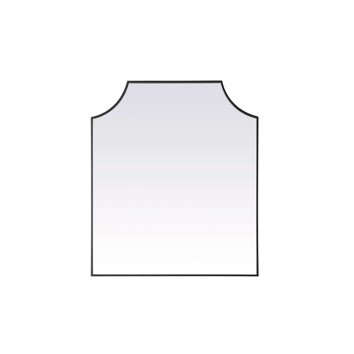Notched Metal Mirror 36X42 Inch In Black by Elegant Kitchen and Bath