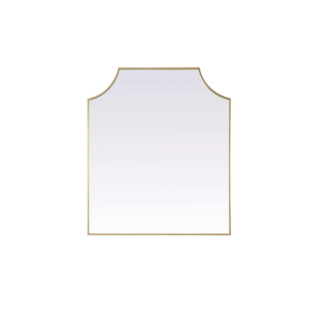 Notched Metal Mirror 36X42 Inch In Brass by Elegant Kitchen and Bath