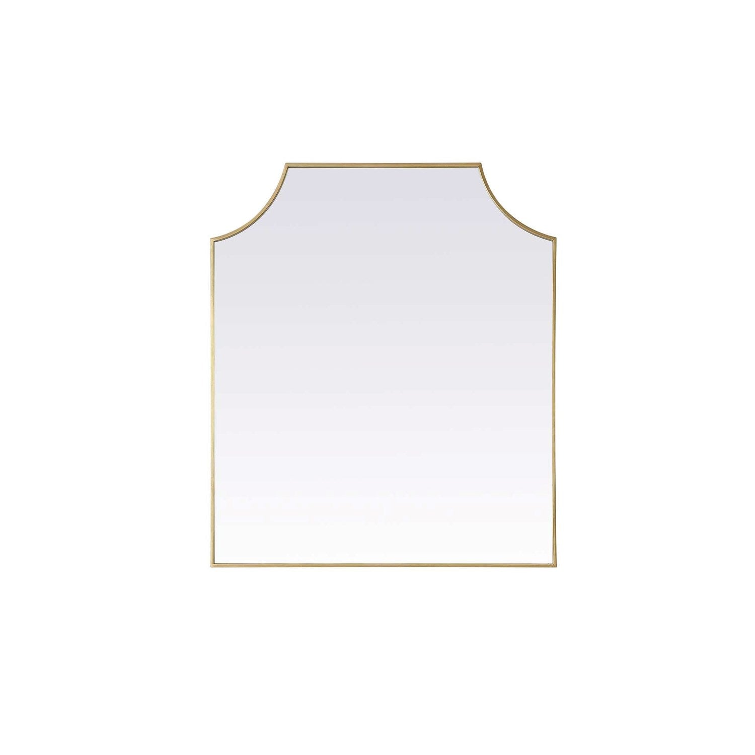 Notched Metal Mirror 36X42 Inch In Brass by Elegant Kitchen and Bath
