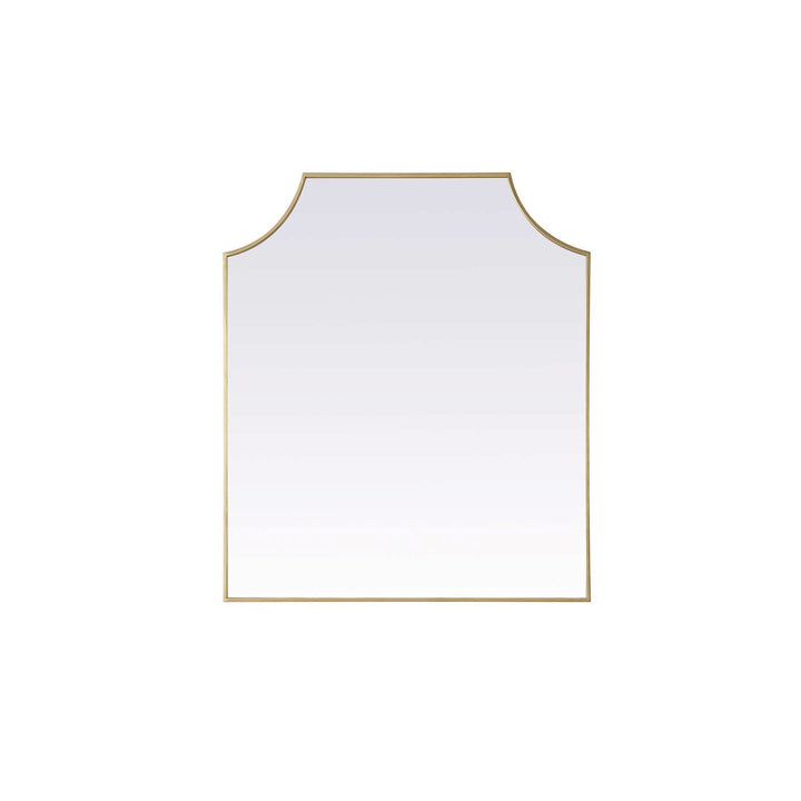 Notched Metal Mirror 36X42 Inch In Brass by Elegant Kitchen and Bath