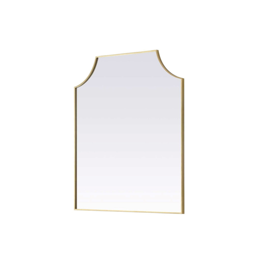 Notched Metal Mirror 36X42 Inch In Brass