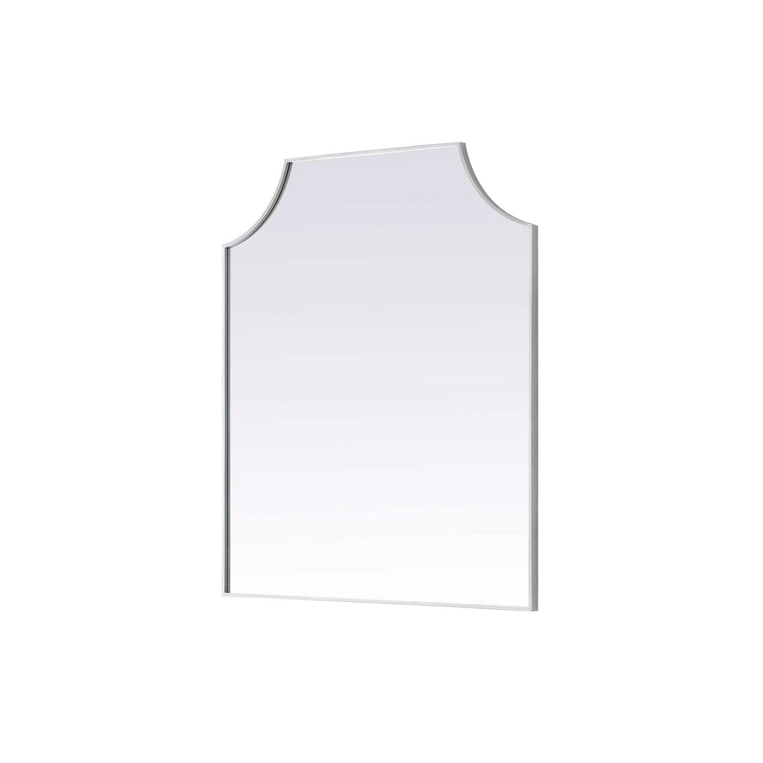 Notched Metal Mirror 36X42 Inch In Silver