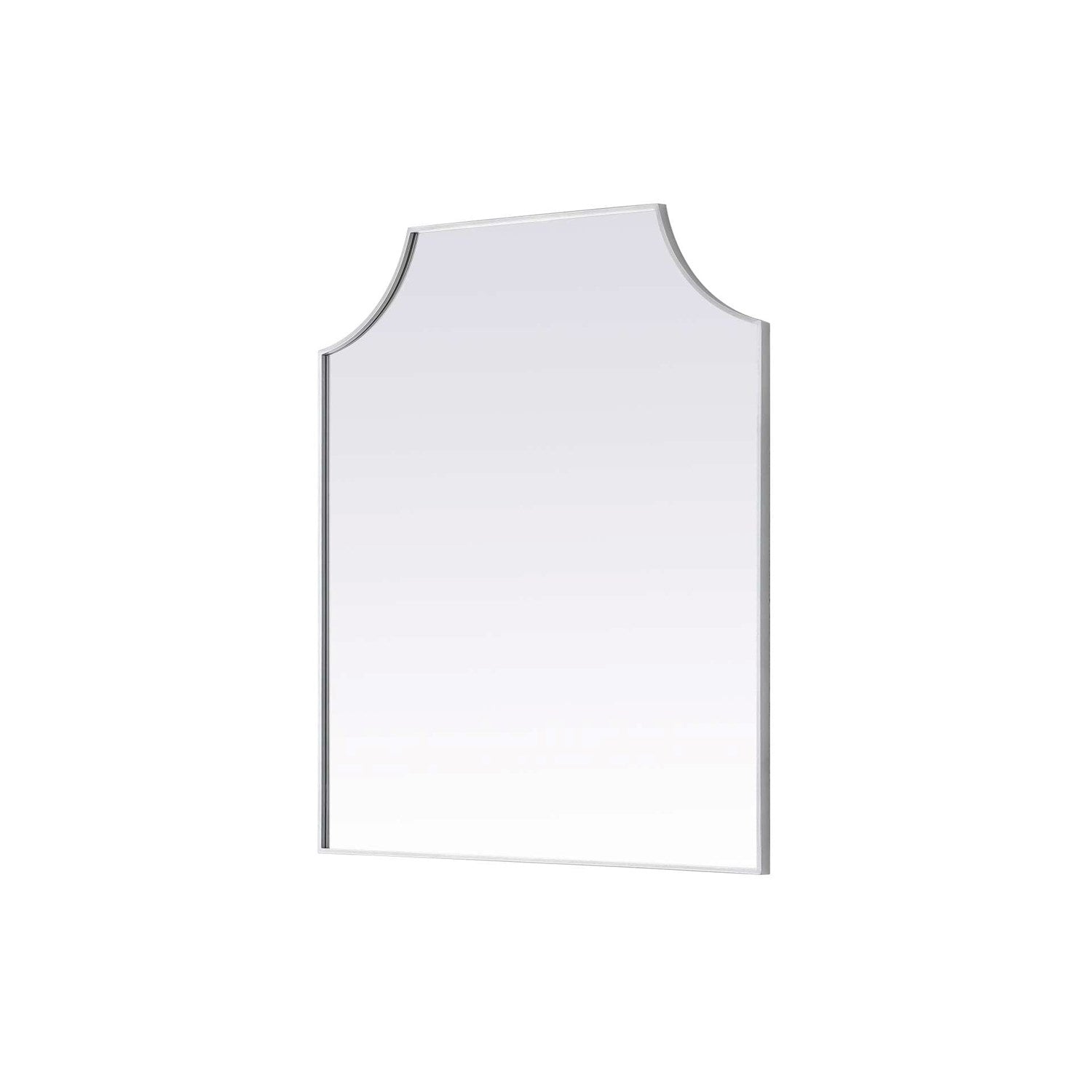 Notched Metal Mirror 36X42 Inch In Silver