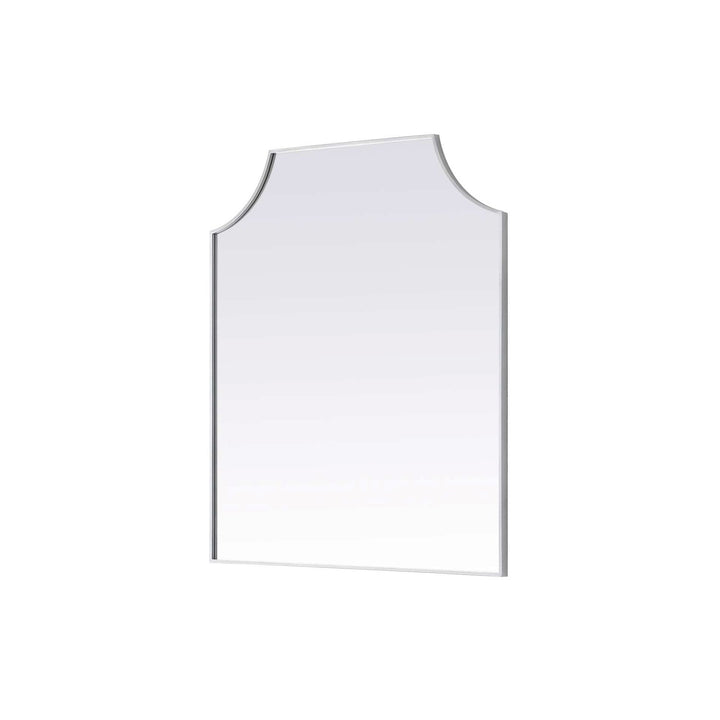Notched Metal Mirror 36X42 Inch In Silver