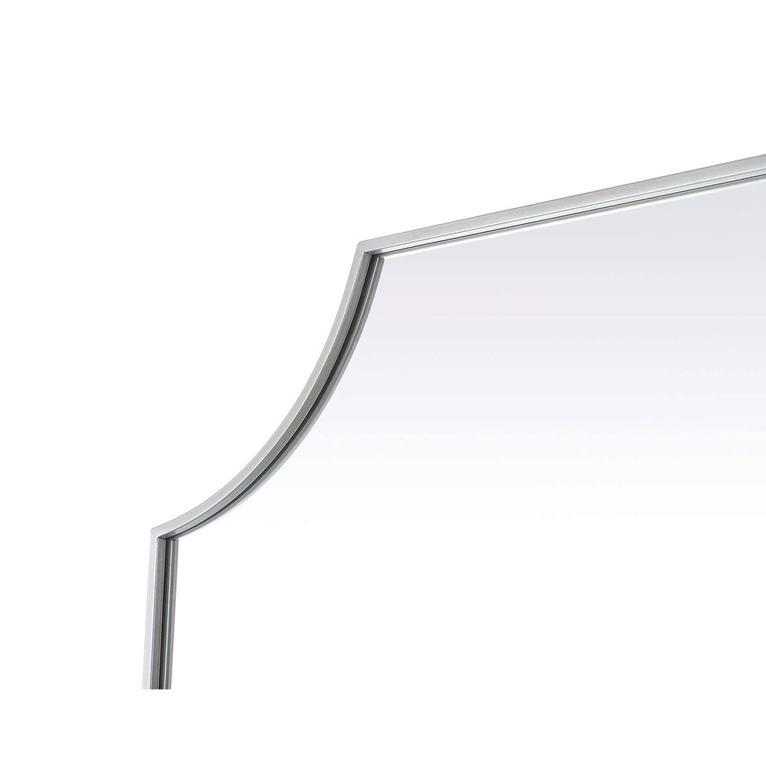 Notched Metal Mirror 36X42 Inch In Silver