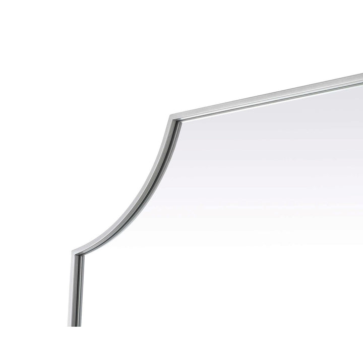 Notched Metal Mirror 36X42 Inch In Silver