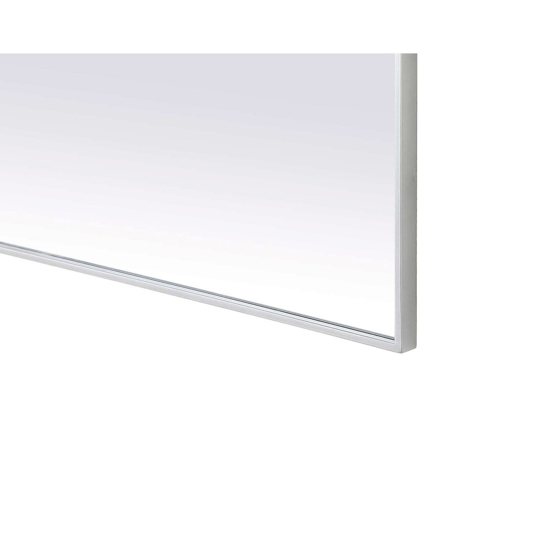 Notched Metal Mirror 36X42 Inch In Silver