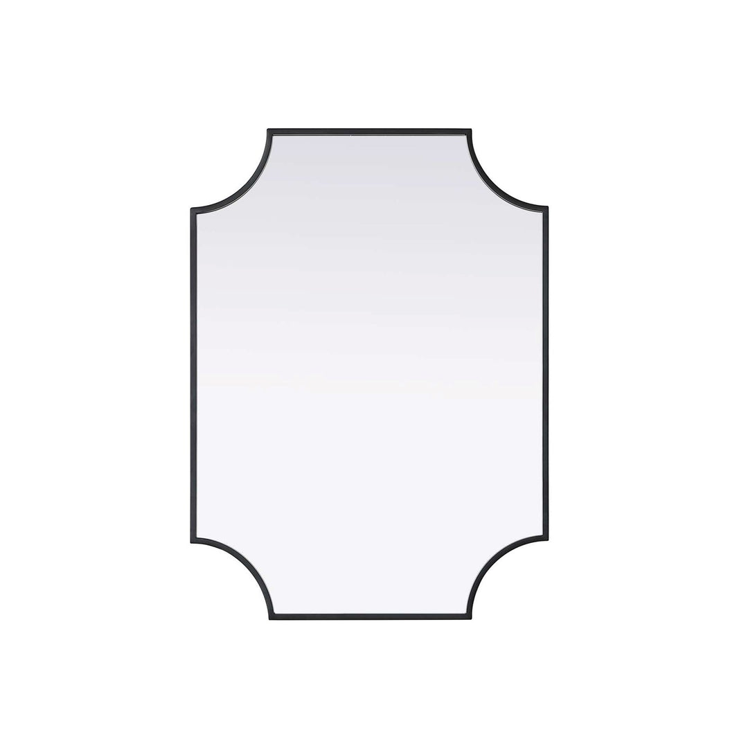 Notched Metal Mirror 22X30 Inch In Black by Elegant Kitchen and Bath