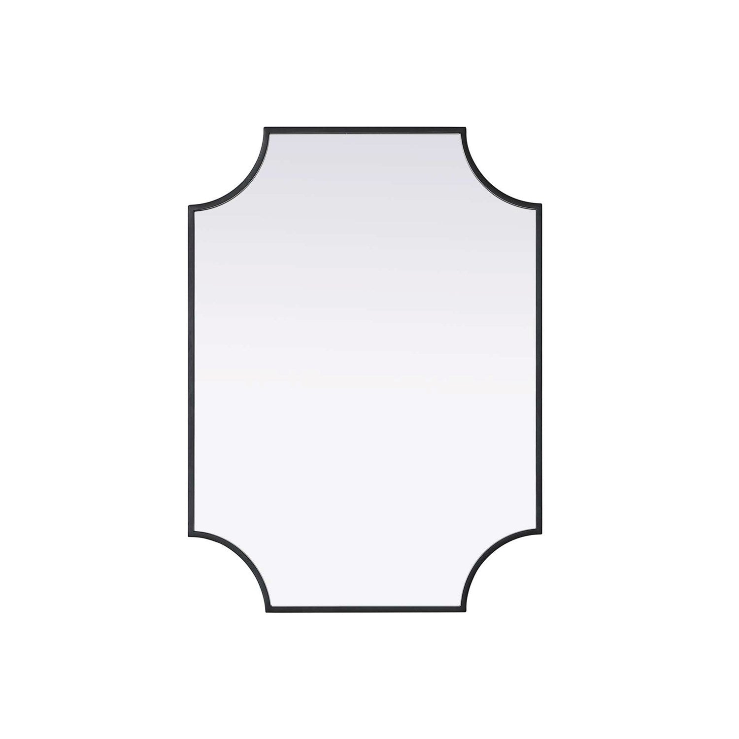 Notched Metal Mirror 22X30 Inch In Black by Elegant Kitchen and Bath