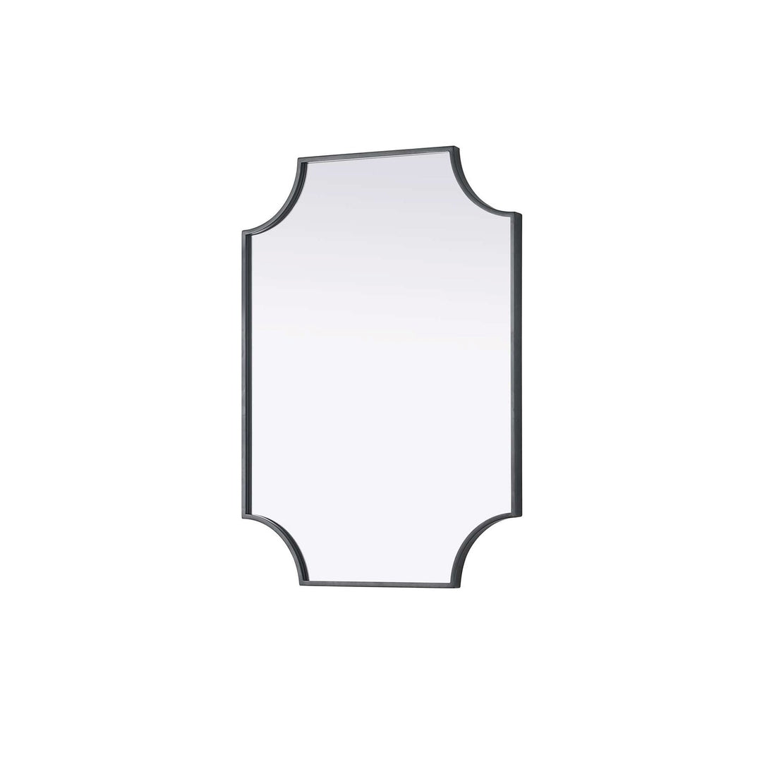 Notched Metal Mirror 22X30 Inch In Black