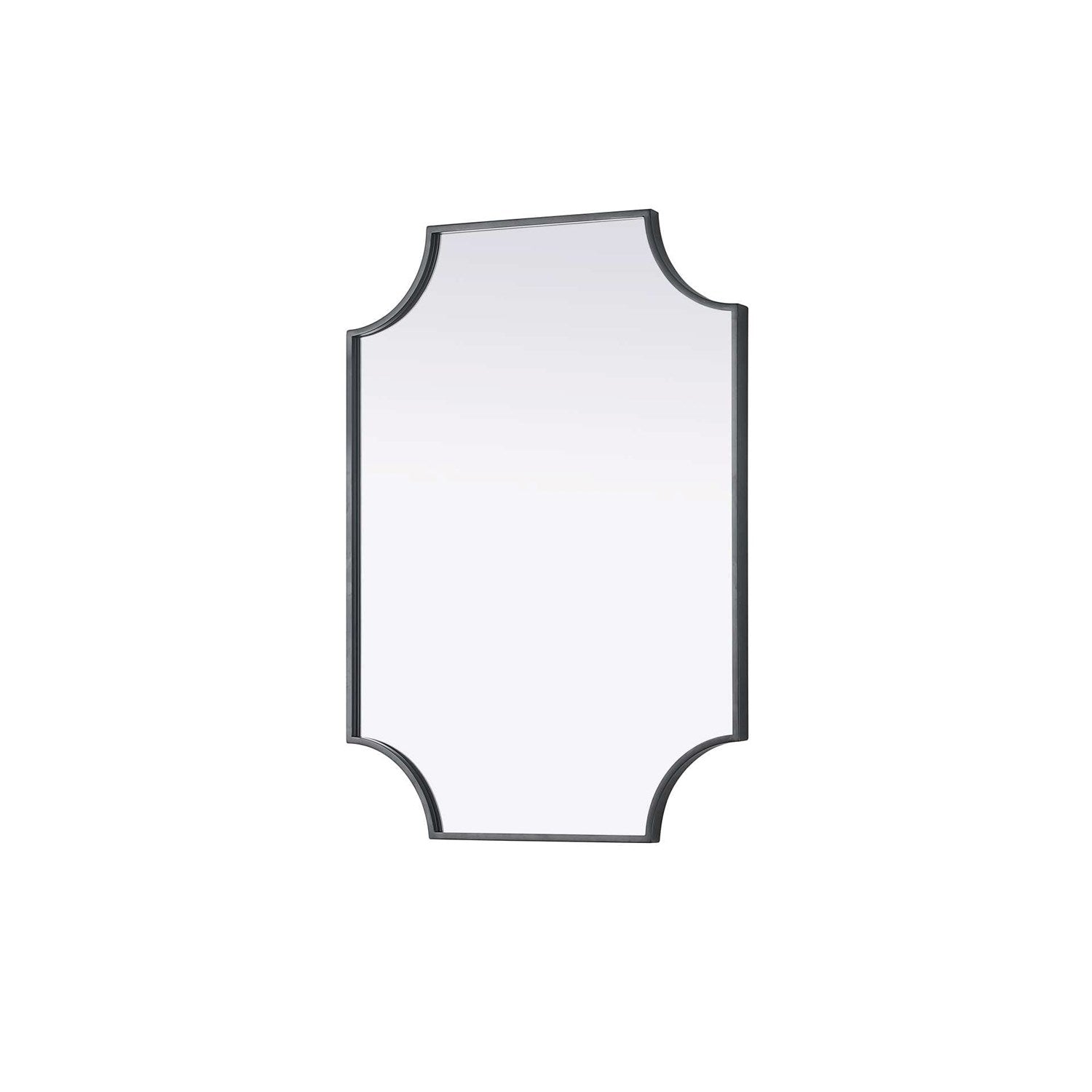 Notched Metal Mirror 22X30 Inch In Black