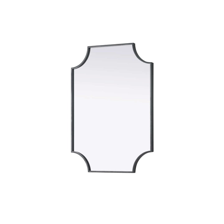 Notched Metal Mirror 22X30 Inch In Black
