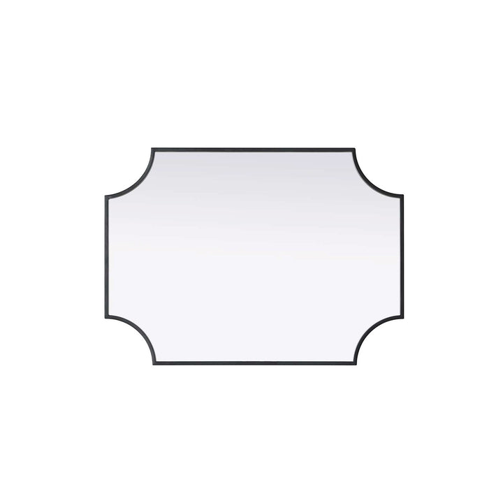 Notched Metal Mirror 22X30 Inch In Black