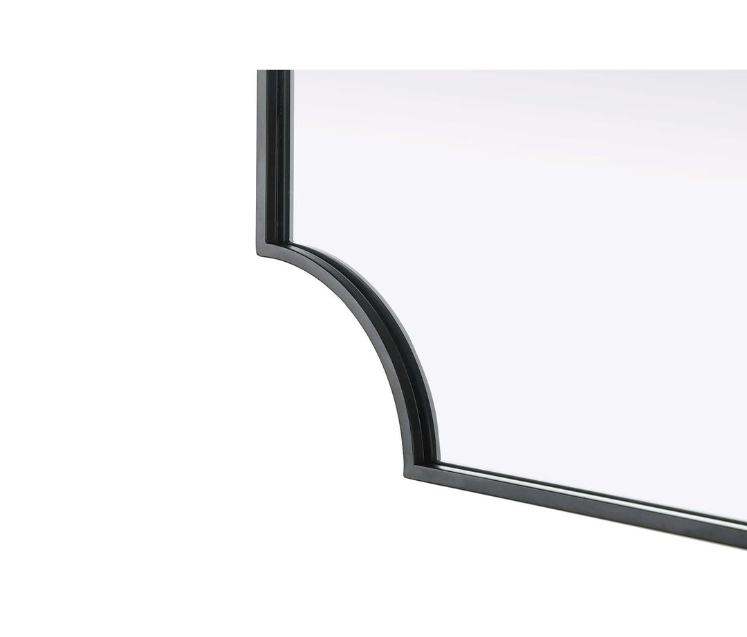 Notched Metal Mirror 22X30 Inch In Black