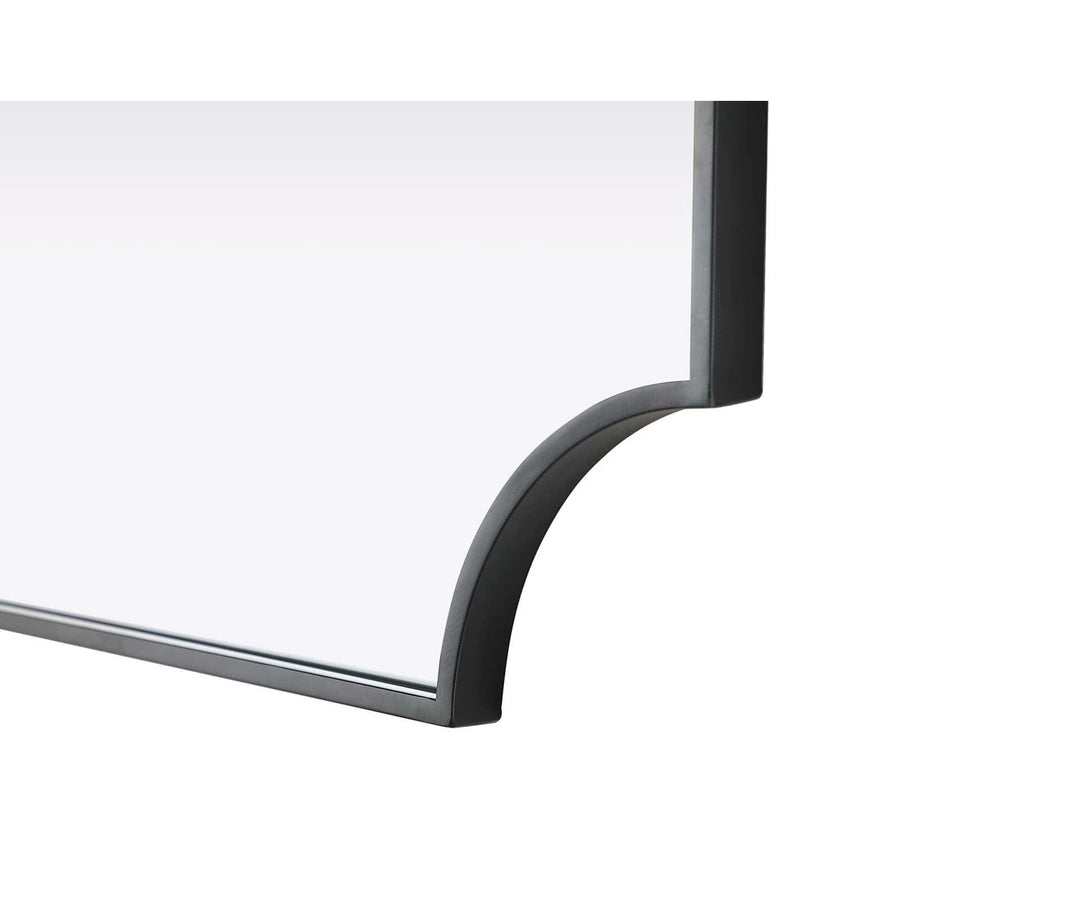 Notched Metal Mirror 22X30 Inch In Black