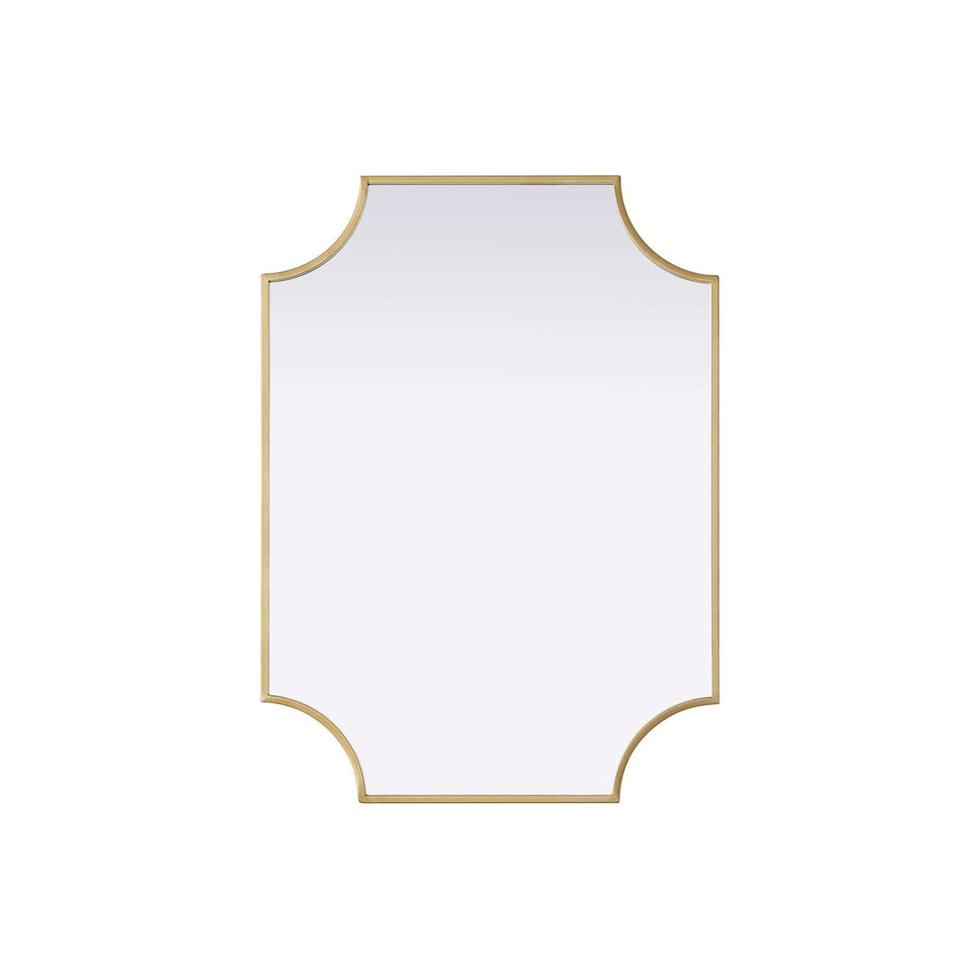 Notched Metal Mirror 22X30 Inch In Brass by Elegant Kitchen and Bath