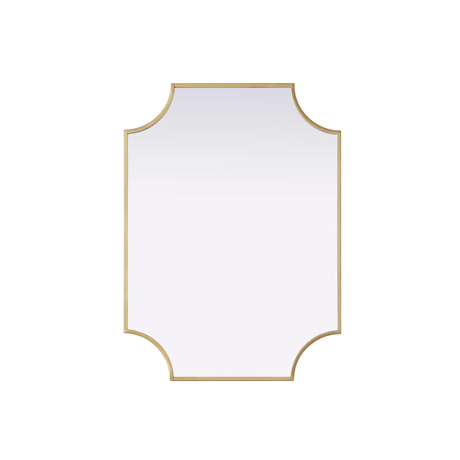Notched Metal Mirror 22X30 Inch In Brass by Elegant Kitchen and Bath