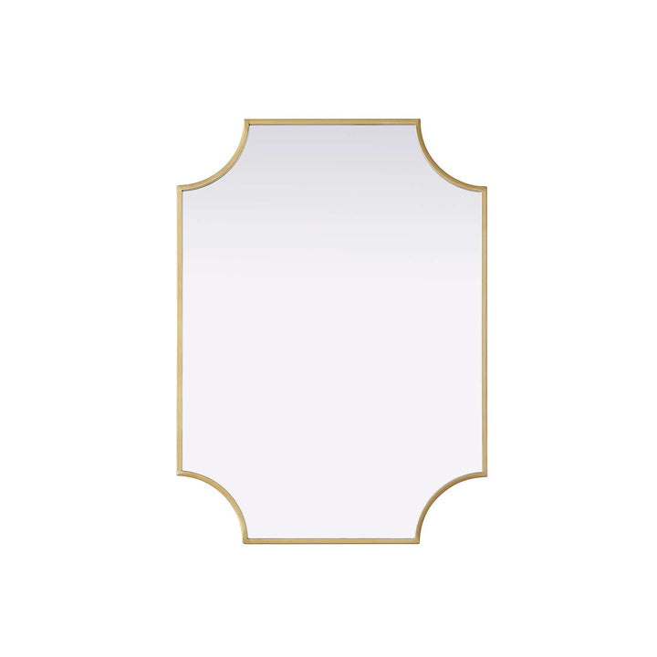 Notched Metal Mirror 22X30 Inch In Brass by Elegant Kitchen and Bath