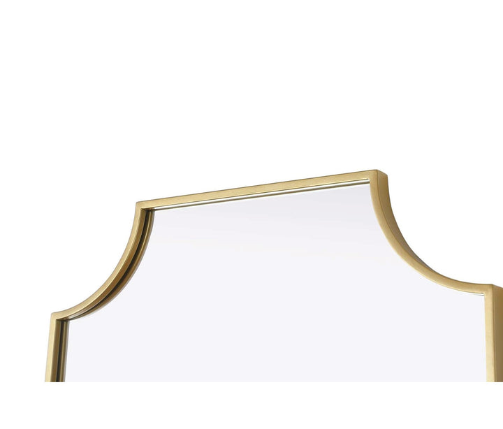 Notched Metal Mirror 22X30 Inch In Brass