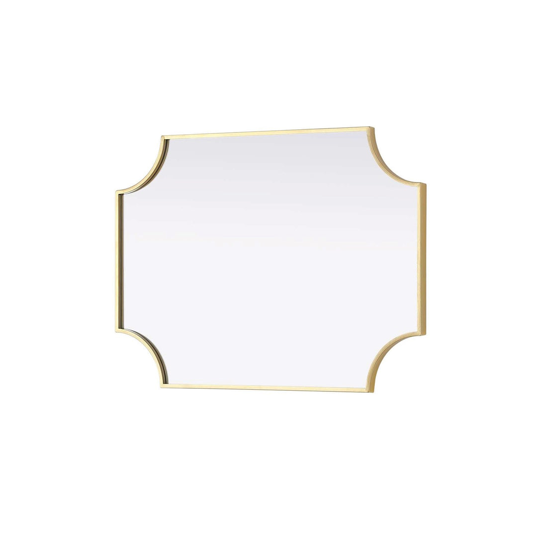 Notched Metal Mirror 22X30 Inch In Brass