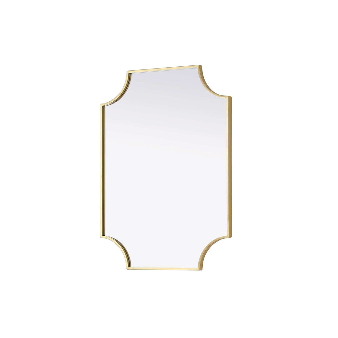 Notched Metal Mirror 22X30 Inch In Brass
