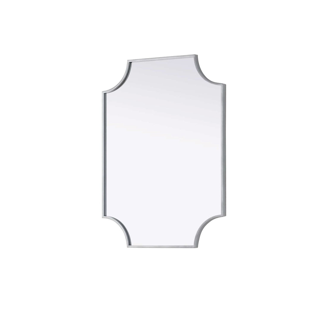 Notched Metal Mirror 22X30 Inch In Silver