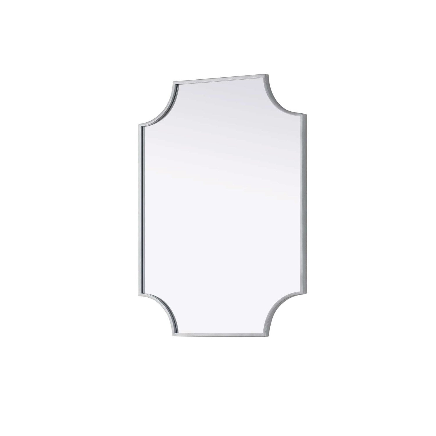 Notched Metal Mirror 22X30 Inch In Silver