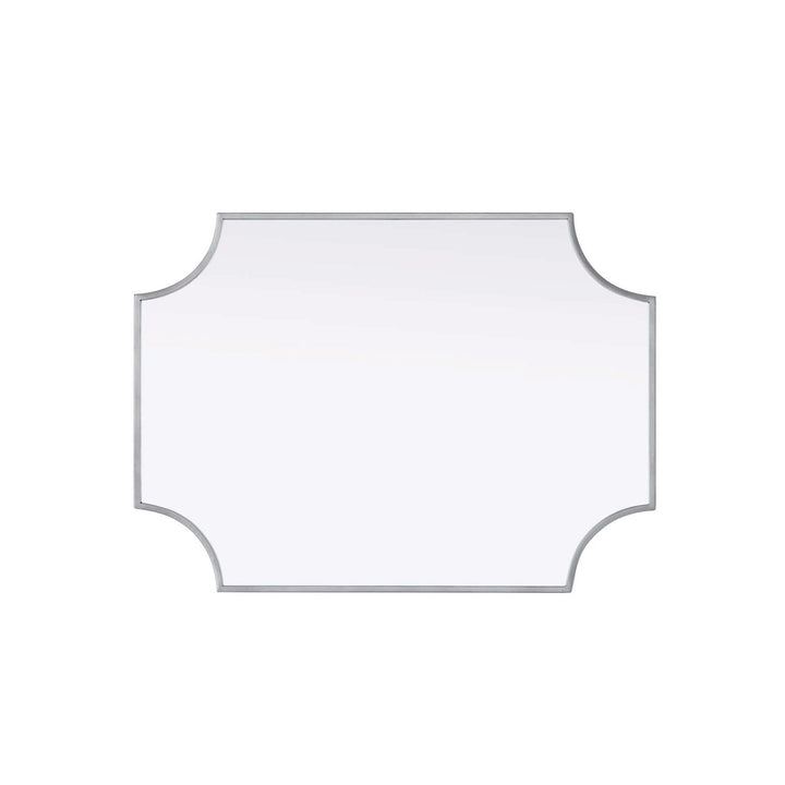 Notched Metal Mirror 22X30 Inch In Silver
