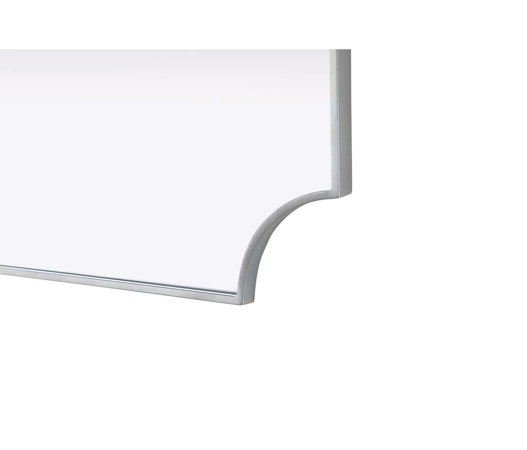Notched Metal Mirror 22X30 Inch In Silver