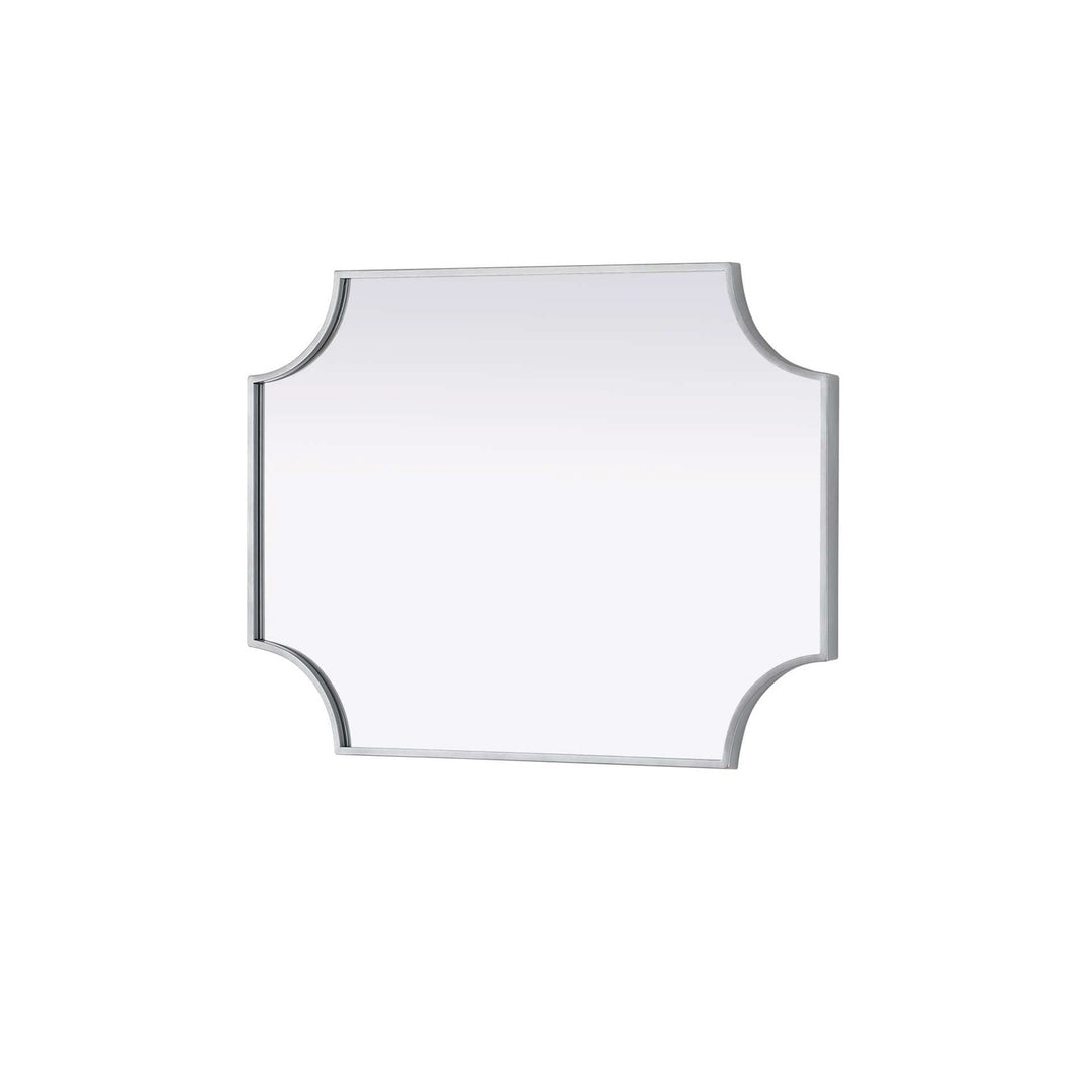 Notched Metal Mirror 22X30 Inch In Silver