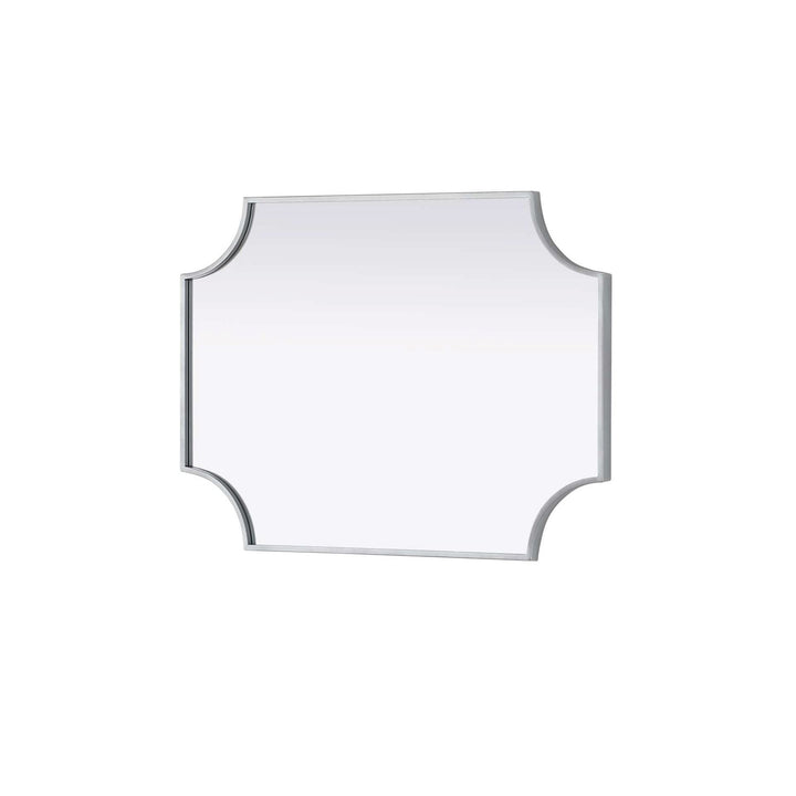 Notched Metal Mirror 22X30 Inch In Silver